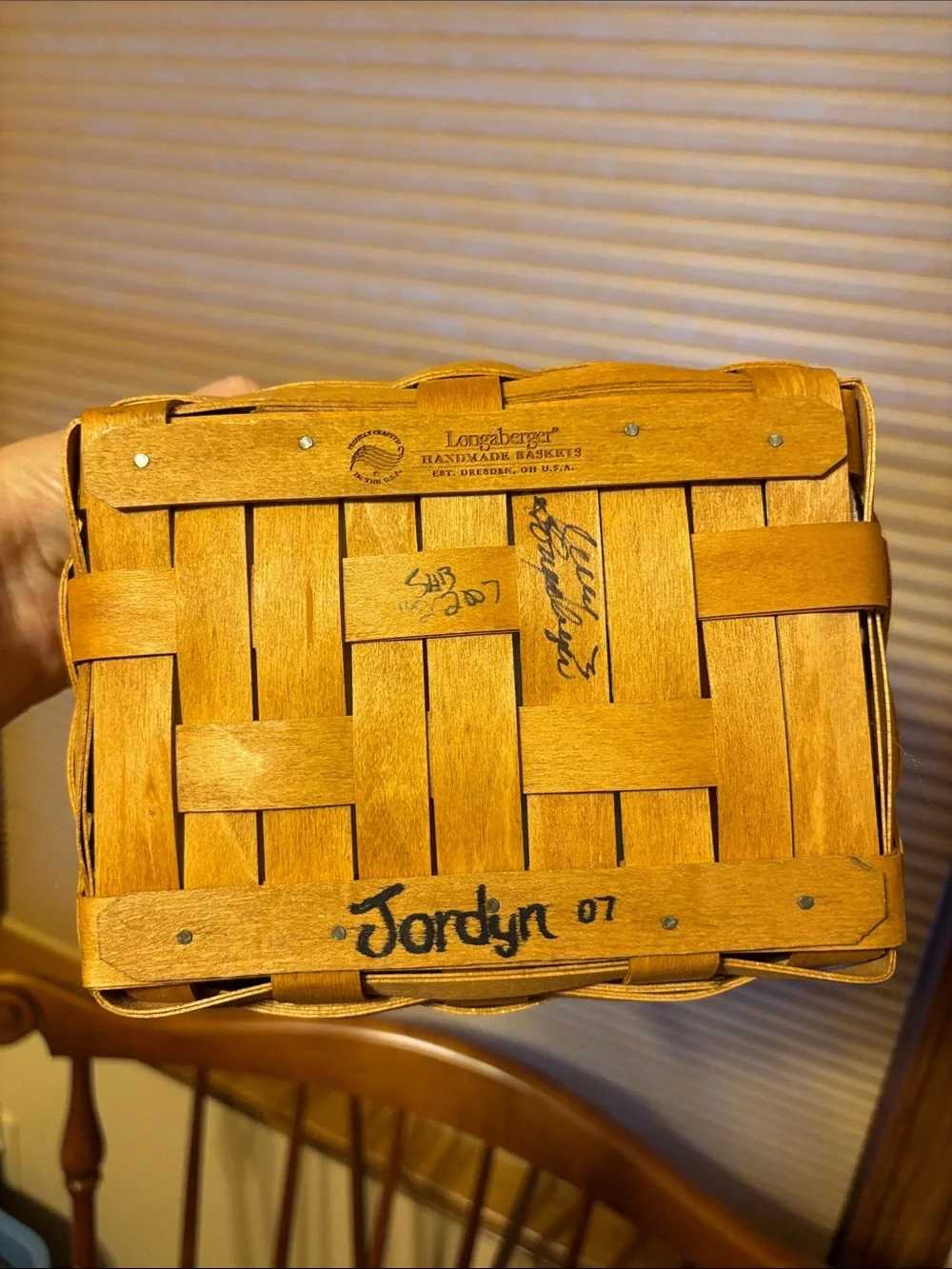 Longaberger TV Time Basket Set signed by Jerry Longaberger 3